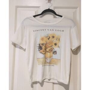 Women's Vinyl Icons Vincent Van Gogh Sunflowers~T-Shirt Large NEW